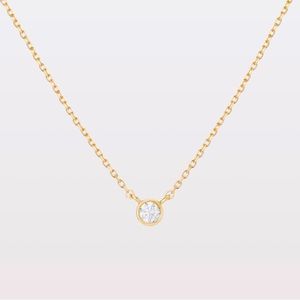 AURATE XL Diamond Bezel Necklace 14k yellow gold